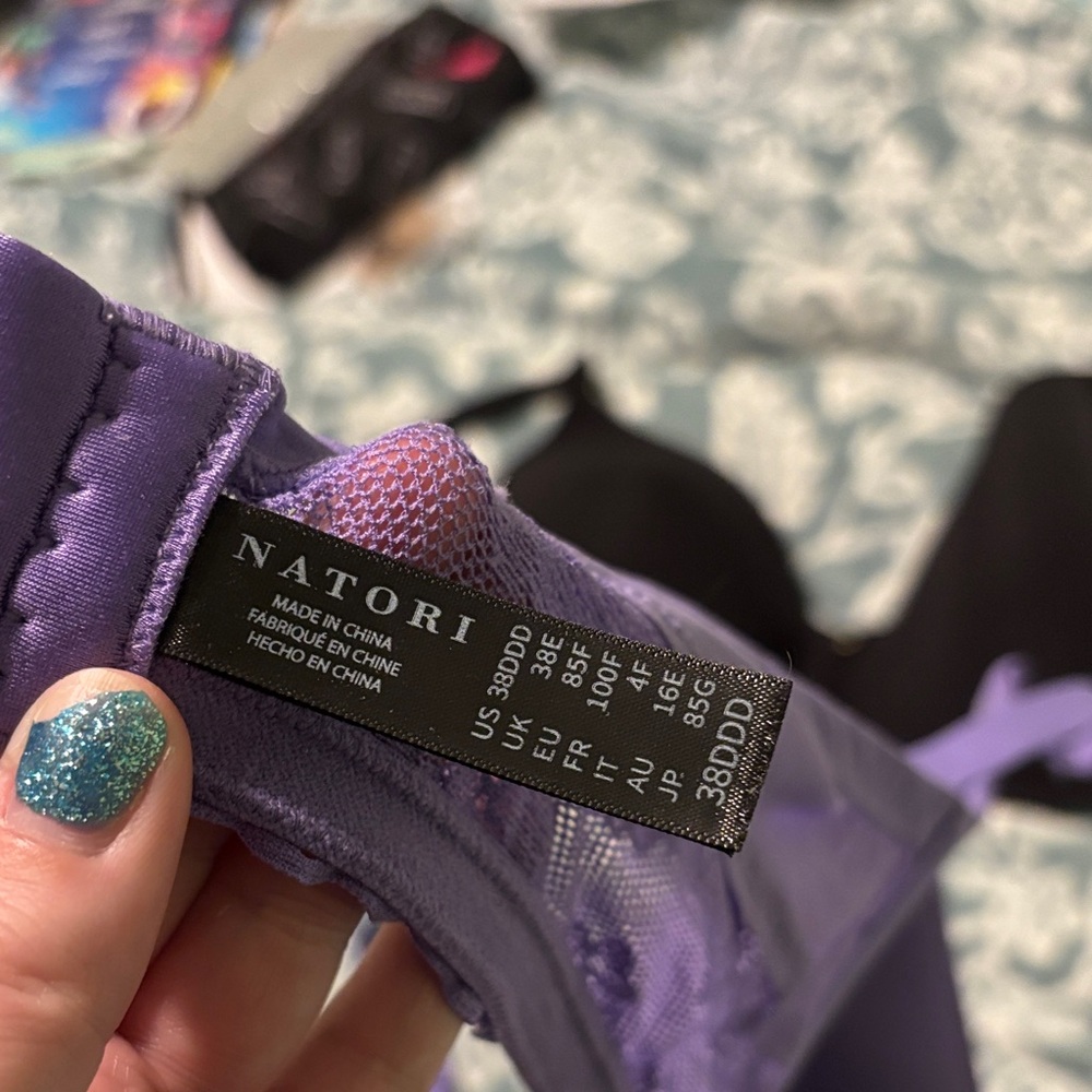 Natori Black and Purple Bliss Perfection size 38DDD Bras - Picture 2 of 10